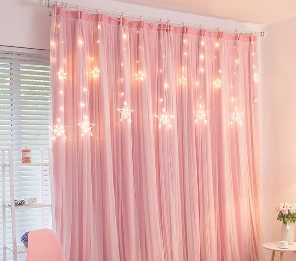 rèm cửa sổ phòng ngủ màu hồng 12
