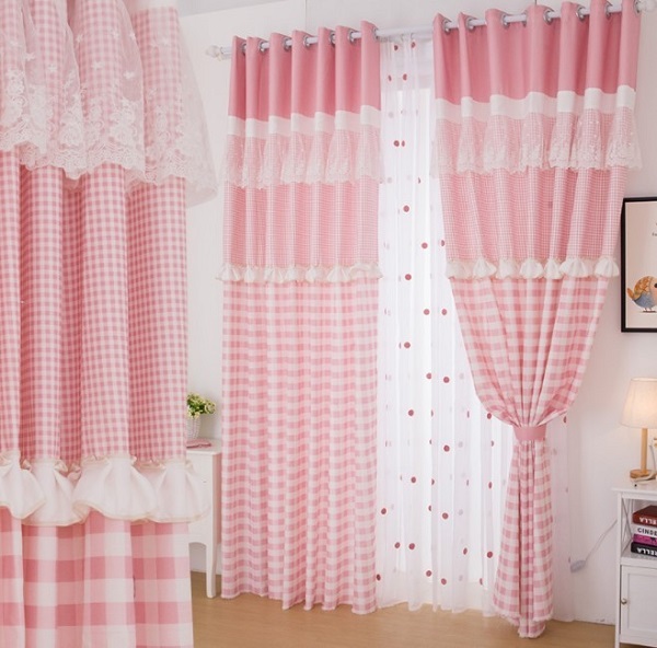 rèm cửa sổ phòng ngủ màu hồng 5